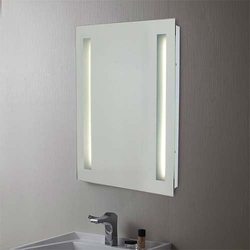 Eurolux Large Bathroom Mirror with Vertical Strip Illuminators