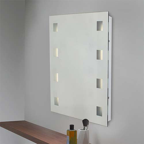 Eurolux Large Bathroom Mirror with Vertical Illuminators