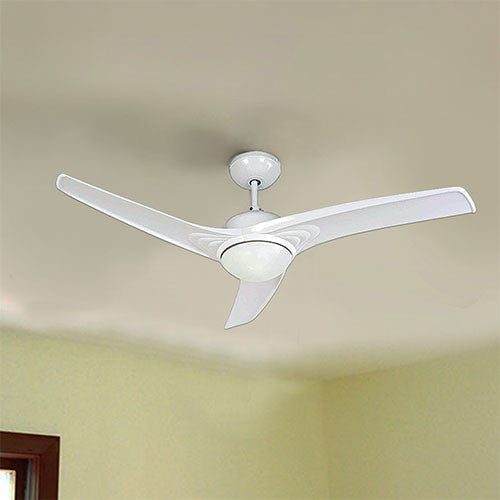 3 Blade Ceiling Fan with Light and Remote 1320mm - White