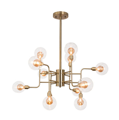 Linked Brass Chandelier 12 Light