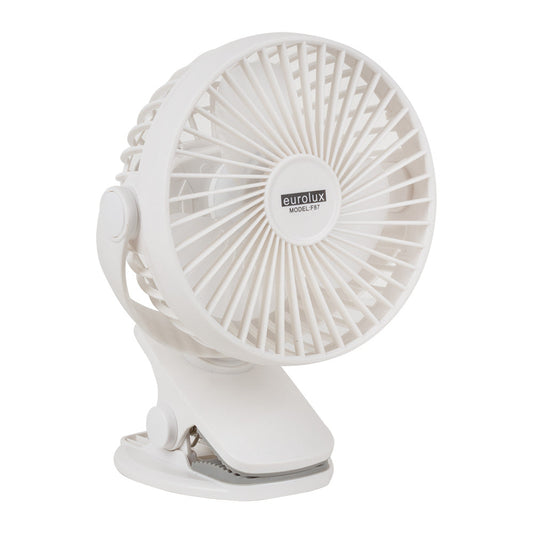 Eurolux Portable Rechargeable Mini Clip-on Fan