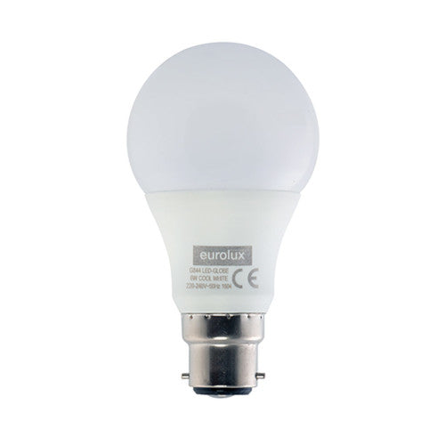 Eurolux LED Opal Globe B22 6W 500lm Cool White