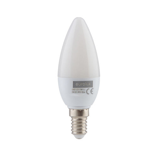 Eurolux LED Opal Candle Bulb E14 3W 460lm Cool White