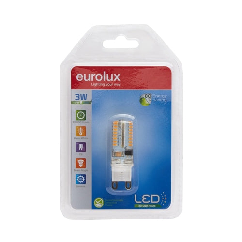 Eurolux LED 230V Bi-Pin Bulb G9 3W 170lm Warm White