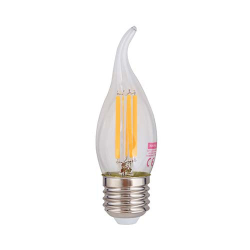 Eurolux LED Clear Filament Flame Candle Bulb E27 4W 310lm Warm White