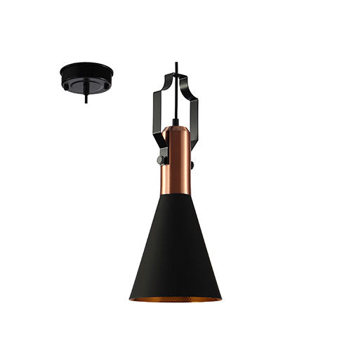 Metal Cone Pendant - Antique Copper/Black