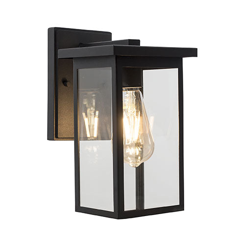 Square Wall Light Lantern - Black