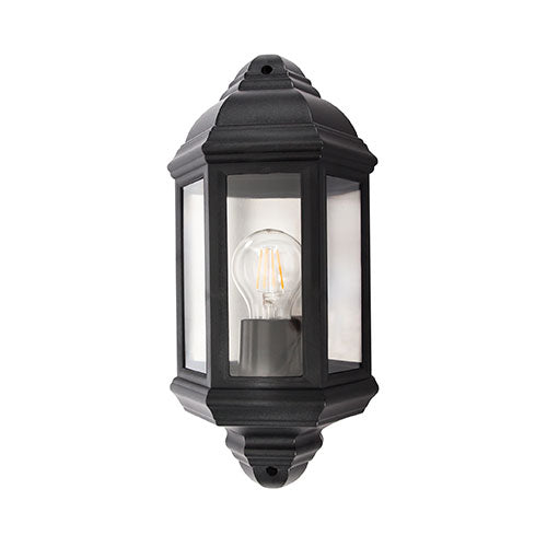 Half Lantern Wall Light - Black