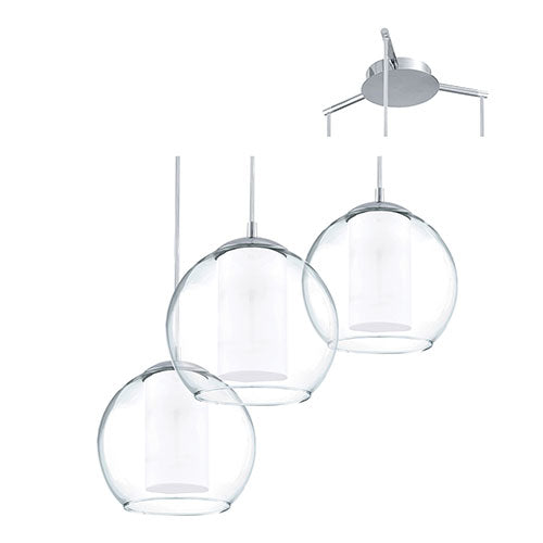 Eurolux Bolsano 3 Light Glass Pendant