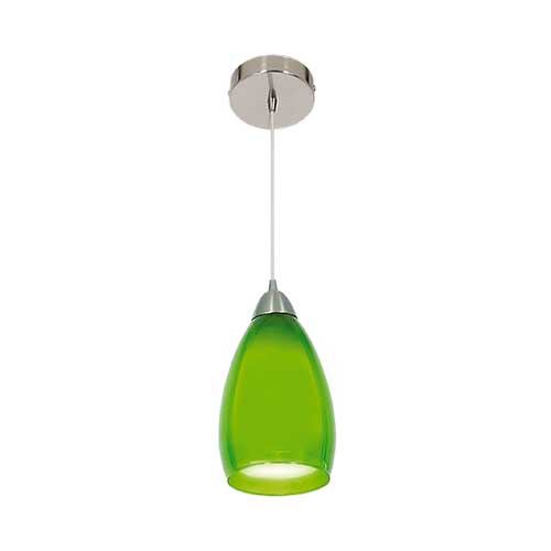 Satin Chrome Pendant with Double Glass