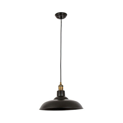 Matt Black 1 Light Metal Pendant