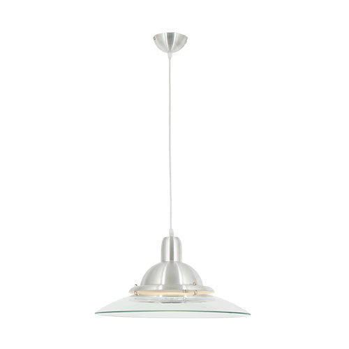 Aluminium & Clear Glass 1 Light Pendant