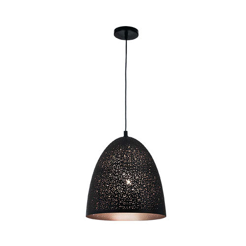 Perforated Black Metal Pendant Large