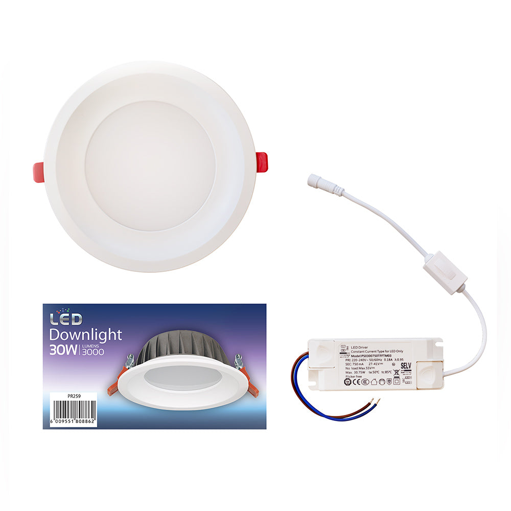 Eurolux LED Downlight 24W 5000K CCT 2400lm - Ivory White