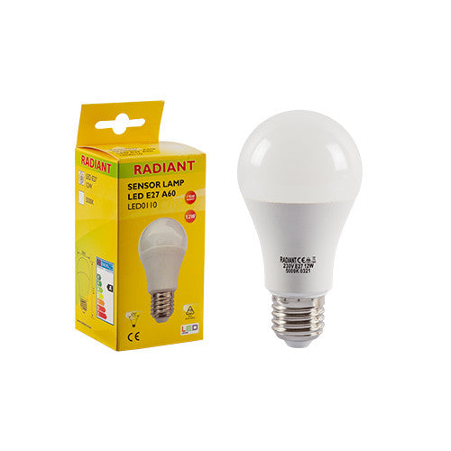 LED Bulb A60 Sensor E27 12W 5000K