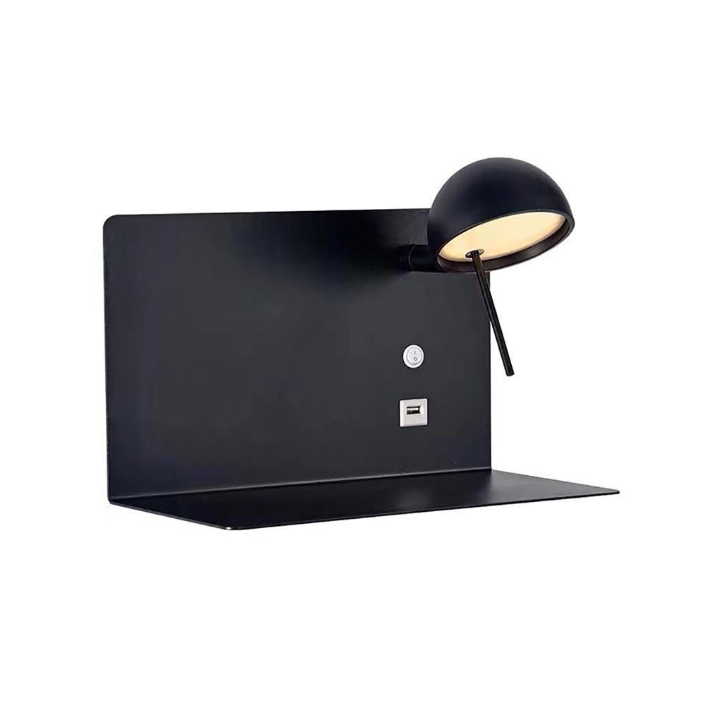 Eurolux Wall Light with USB 180mm - Black