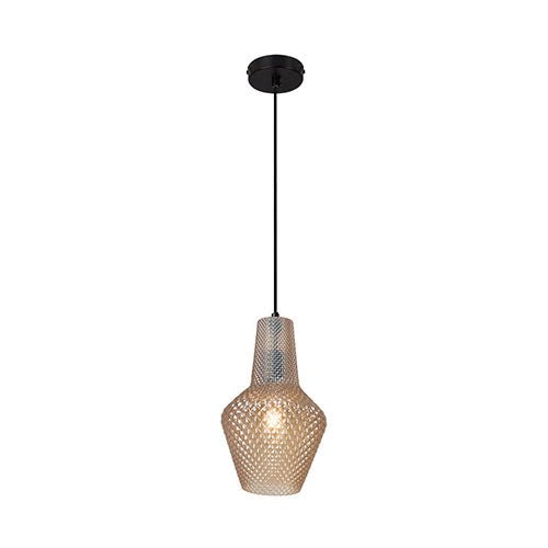 Eurolux Milano Pendant with Amber Glass 430mm