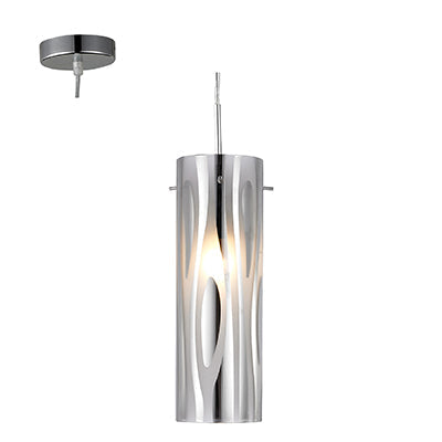 Island 60W Cylindrical Metal Pendant - Chrome