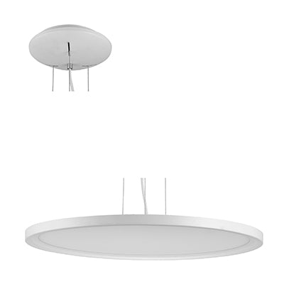 Flat Circular 45W 3375lm Daylight Shaped Metal Pendant - White