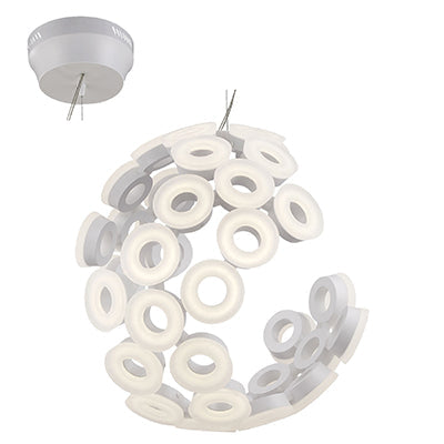 Globe shaped 2.4W 6300lm Daylight Acrylic Pendant - Matt White