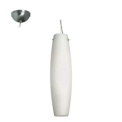 Fiesta Cylindrical 60W Glass Pendant - Satin Chrome