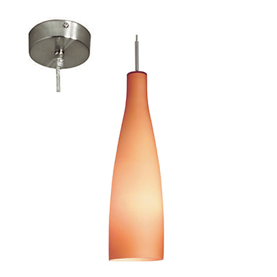 Mocca Cone 14W Glass Pendant - Satin Chrome