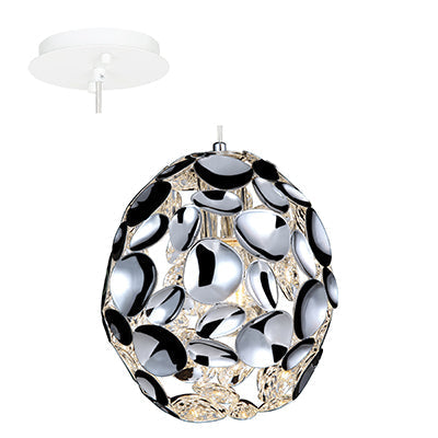 Oval Shaped 60W Caged Steel Pendant