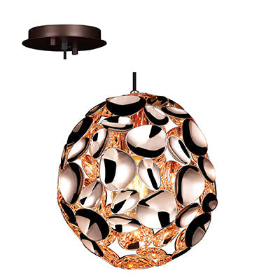 Oval Shaped 60W Caged Steel Pendant