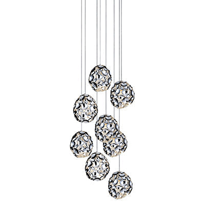 Tiered 8 Light 60W Metal Pendant