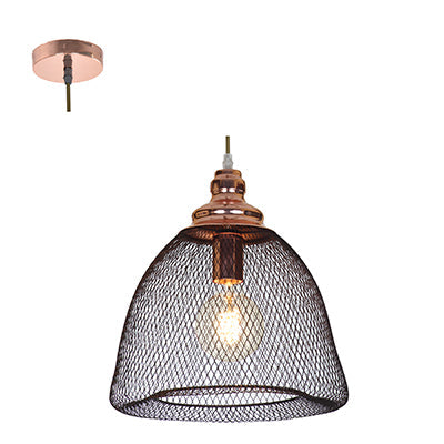 Mesh Bell Shaped 40W Pendant - Matt Black