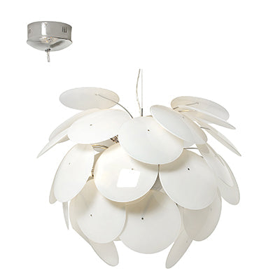 8 light Glass 40W Lotus Pendant - Chrome