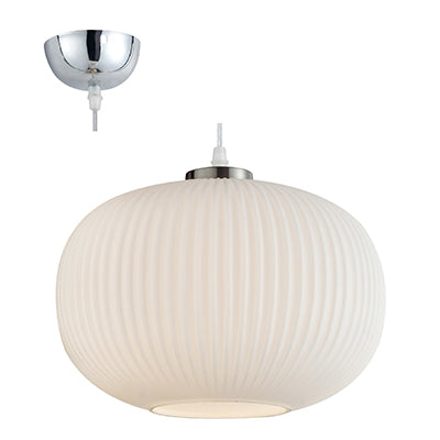 single sphere 40W Glass Pendant - White